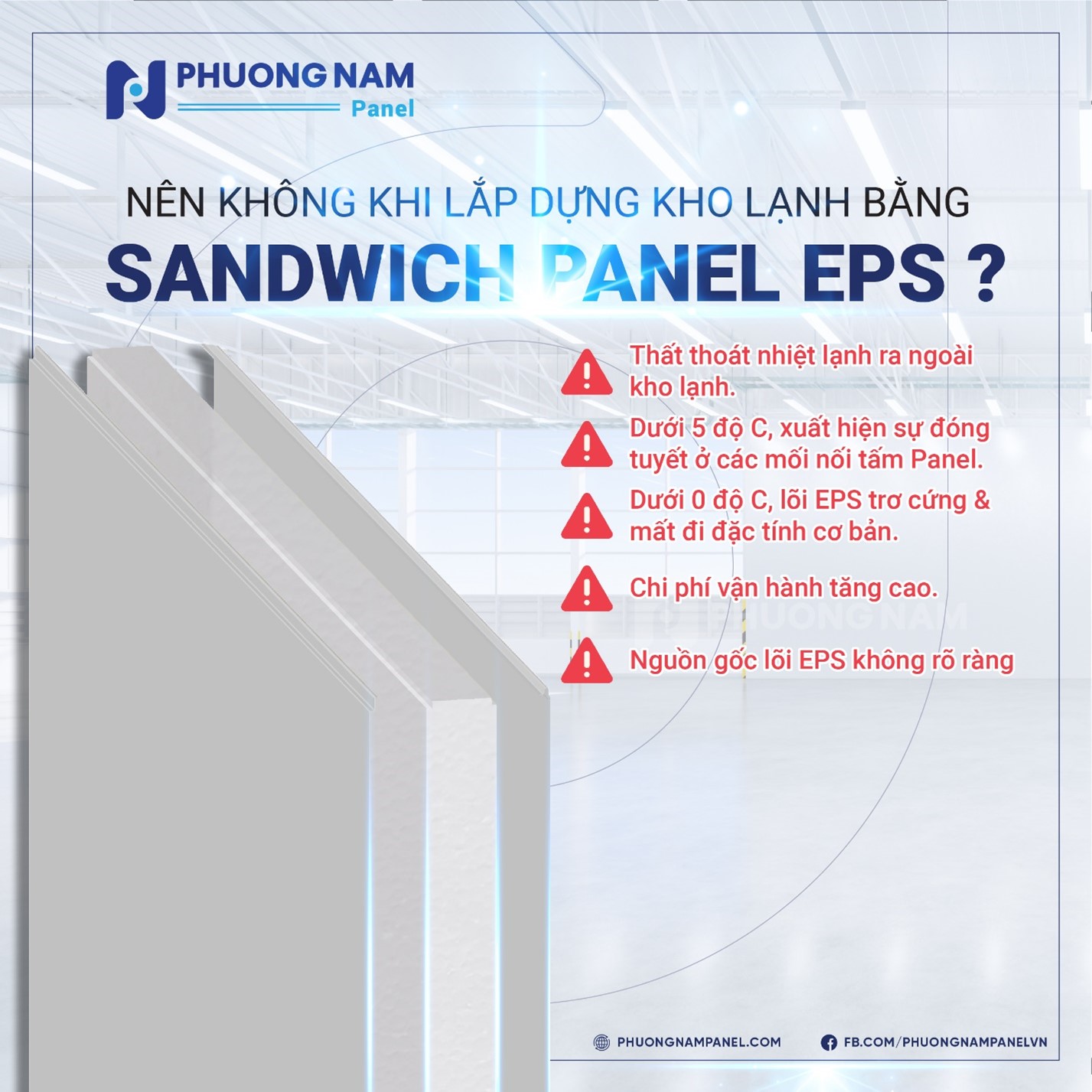 NÊN KHÔNG KHI LẮP DỰNG KHO LẠNH BẰNG SANDWICH PANEL EPS?